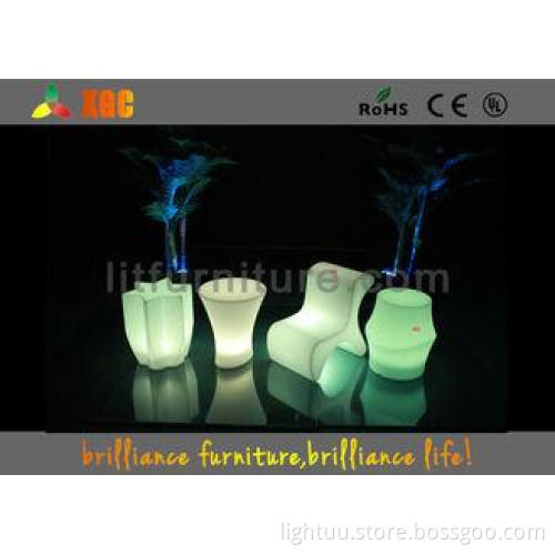 Plastic waterproof Party Decor led cube stool With Recharge